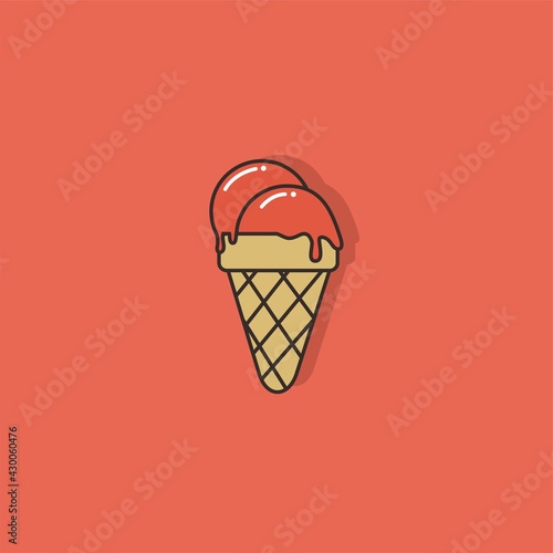 Ice cream vector icon logo