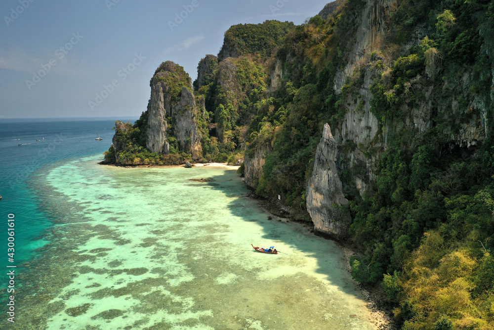 Aerial view Phi Phi Island famous place in Phuket, Thailand.