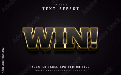 Win text, 3d gold style text effect