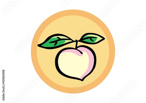 マーク化した桃のイラスト