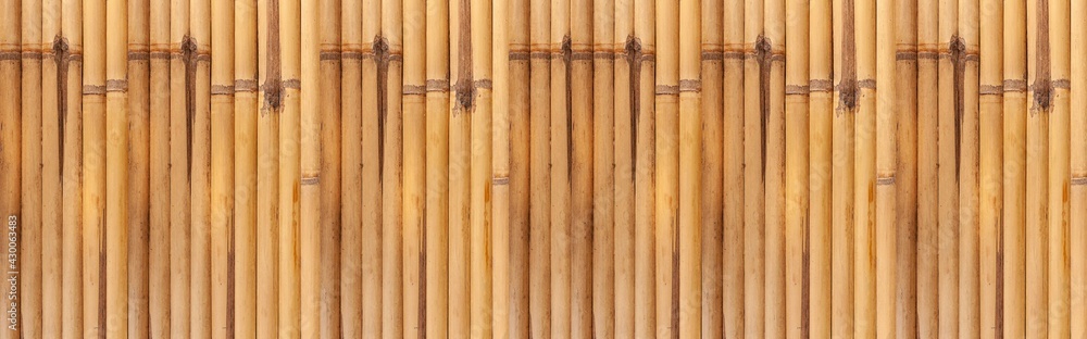 Panorama of Brown old Bamboo fence texture and background seamless Panorama of Brown old Bamboo fence texture and background seamless