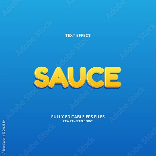 Editable text effect sauce title style