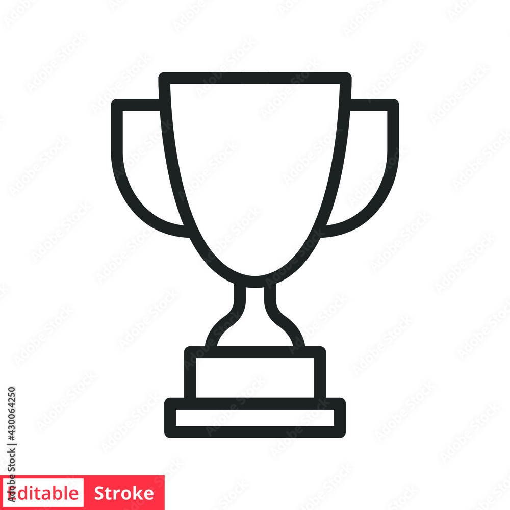 Trophy line icon. Simple outline style for app and web design element. Winner, award, cup, champ, contest, prize, won concept. Vector illustration isolated on white background. Editable stroke EPS 10. Trophy line icon. Simple outline style for app and web design element. Winner, award, cup, champ, contest, prize, won concept. Vector illustration isolated on white background. Editable stroke EPS 10.