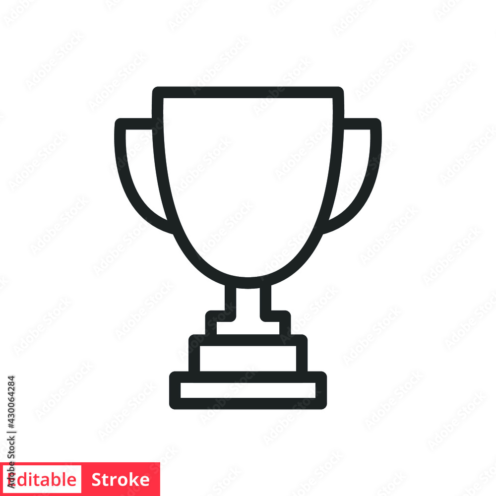 Trophy line icon. Simple outline style for app and web design element. Winner, award, cup, champ, contest, prize, won concept. Vector illustration isolated on white background. Editable stroke EPS 10. Trophy line icon. Simple outline style for app and web design element. Winner, award, cup, champ, contest, prize, won concept. Vector illustration isolated on white background. Editable stroke EPS 10.