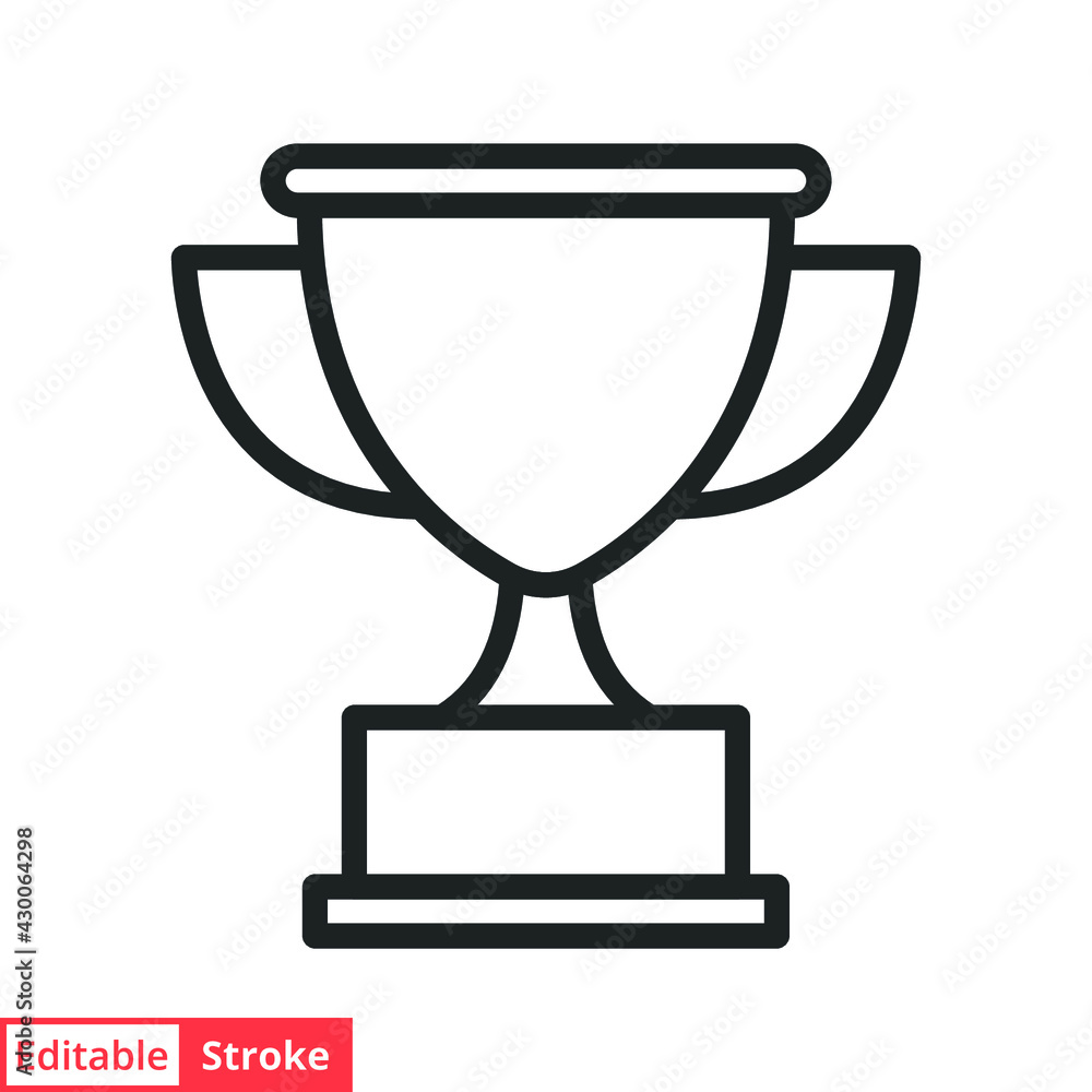 Trophy line icon. Simple outline style for app and web design element. Winner, award, cup, champ, contest, prize, won concept. Vector illustration isolated on white background. Editable stroke EPS 10. Trophy line icon. Simple outline style for app and web design element. Winner, award, cup, champ, contest, prize, won concept. Vector illustration isolated on white background. Editable stroke EPS 10.