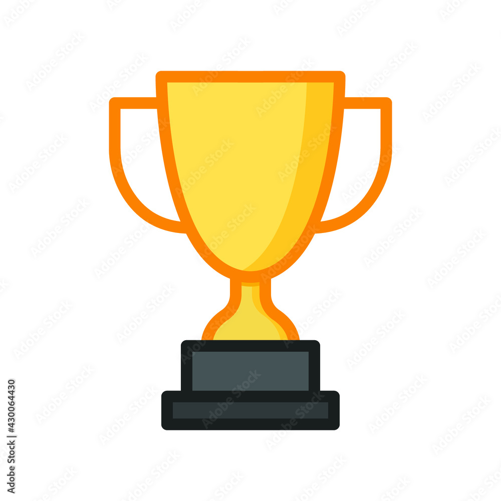 Trophy icon. Simple filled outline style for app and web design element. Winner, award, cup, champ, contest, prize, won concept. Vector illustration isolated on white background. EPS 10. Trophy icon. Simple filled outline style for app and web design element. Winner, award, cup, champ, contest, prize, won concept. Vector illustration isolated on white background. EPS 10.