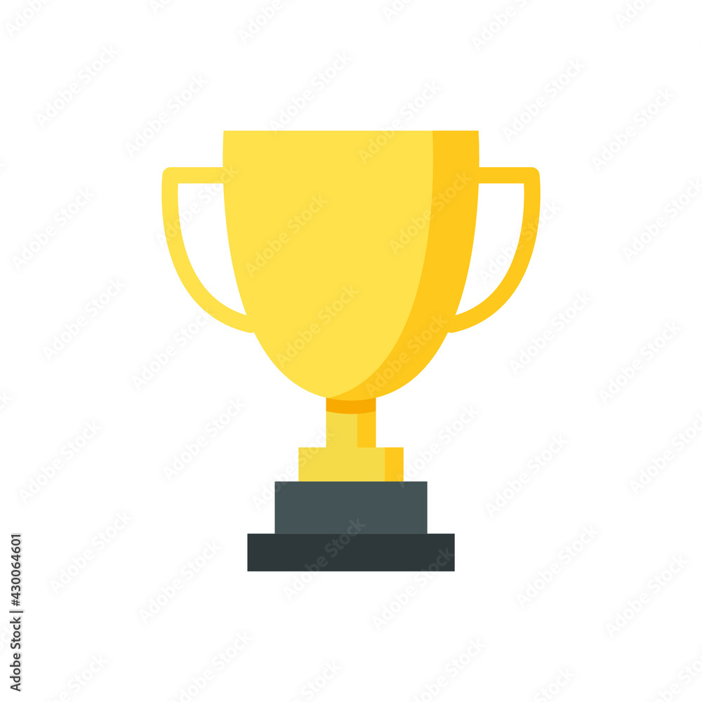 Trophy icon. Simple flat style for app and web design element. Winner, award, cup, champ, contest, prize, won concept. Vector illustration isolated on white background. EPS 10. Trophy icon. Simple flat style for app and web design element. Winner, award, cup, champ, contest, prize, won concept. Vector illustration isolated on white background. EPS 10.