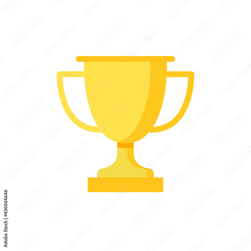 Trophy icon. Simple flat style for app and web design element. Winner, award, cup, champ, contest, prize, won concept. Vector illustration isolated on white background. EPS 10. Trophy icon. Simple flat style for app and web design element. Winner, award, cup, champ, contest, prize, won concept. Vector illustration isolated on white background. EPS 10.