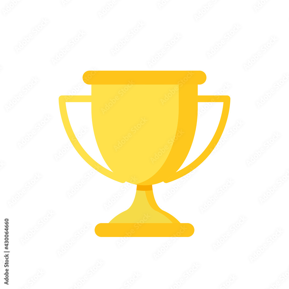Trophy icon. Simple flat style for app and web design element. Winner, award, cup, champ, contest, prize, won concept. Vector illustration isolated on white background. EPS 10. Trophy icon. Simple flat style for app and web design element. Winner, award, cup, champ, contest, prize, won concept. Vector illustration isolated on white background. EPS 10.
