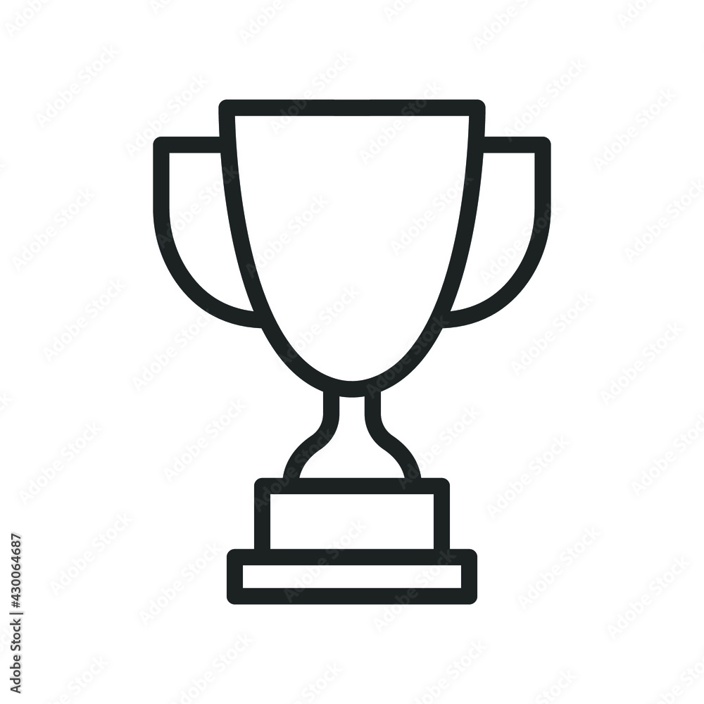 Trophy line icon. Simple outline style for app and web design element. Winner, award, cup, champ, contest, prize, won concept. Vector illustration isolated on white background. EPS 10. Trophy line icon. Simple outline style for app and web design element. Winner, award, cup, champ, contest, prize, won concept. Vector illustration isolated on white background. EPS 10.