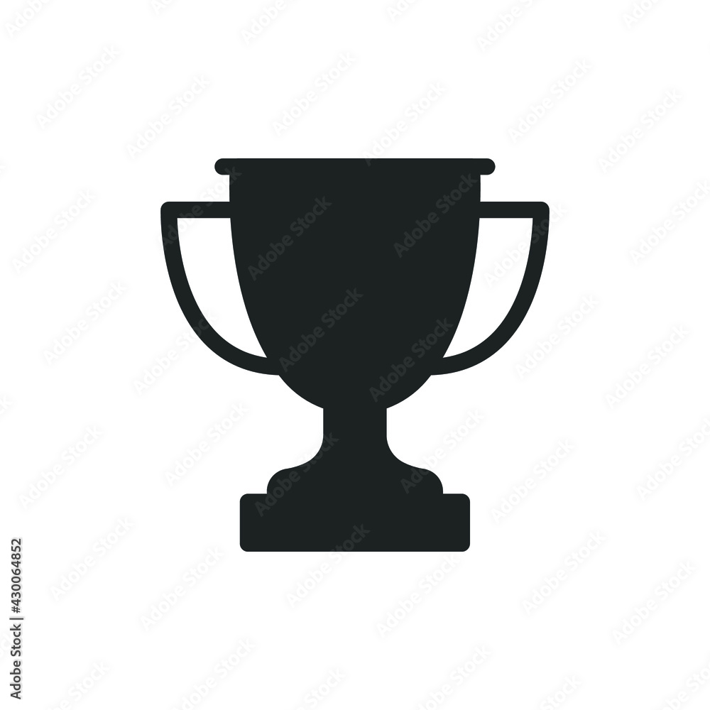 Trophy glyph icon. Simple solid style for app and web design element. Winner, award, cup, champ, contest, prize, won concept. Vector illustration isolated on white background. EPS 10. Trophy glyph icon. Simple solid style for app and web design element. Winner, award, cup, champ, contest, prize, won concept. Vector illustration isolated on white background. EPS 10.