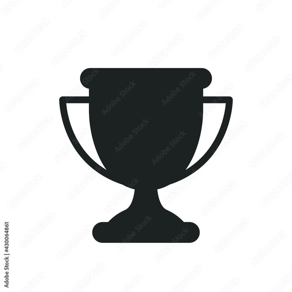 Trophy glyph icon. Simple solid style for app and web design element. Winner, award, cup, champ, contest, prize, won concept. Vector illustration isolated on white background. EPS 10. Trophy glyph icon. Simple solid style for app and web design element. Winner, award, cup, champ, contest, prize, won concept. Vector illustration isolated on white background. EPS 10.