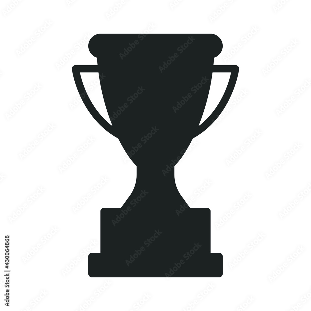 Trophy glyph icon. Simple solid style for app and web design element. Winner, award, cup, champ, contest, prize, won concept. Vector illustration isolated on white background. EPS 10. Trophy glyph icon. Simple solid style for app and web design element. Winner, award, cup, champ, contest, prize, won concept. Vector illustration isolated on white background. EPS 10.