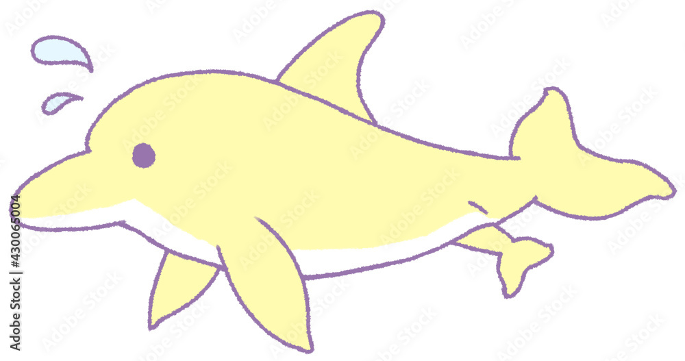 Obraz premium 出産中のイルカ（黄色）