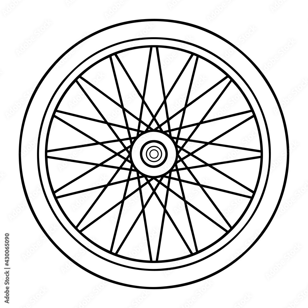 wheels line vector illustration