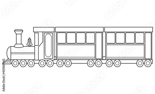 train coloring vector illustration