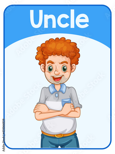 Educational English word card of uncle