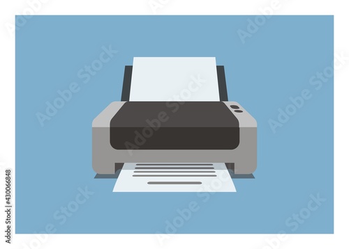 Printer unit. Simple flat illustration.