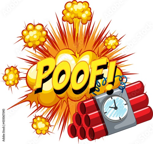 Comic speech bubble with poof text