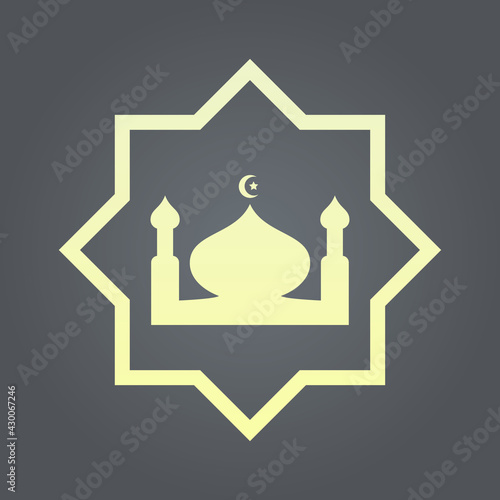 arabic pattern shape and mosque silhouette for islamic background.