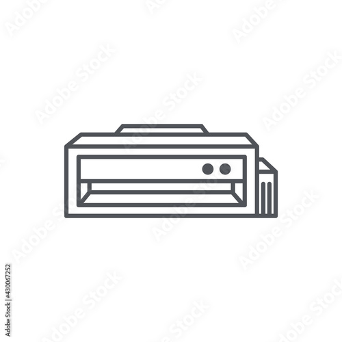 Outline printer icon, flat design.