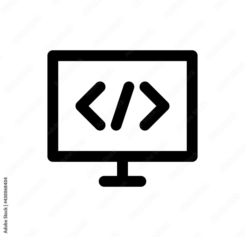 Code on screen icon Code on screen icon