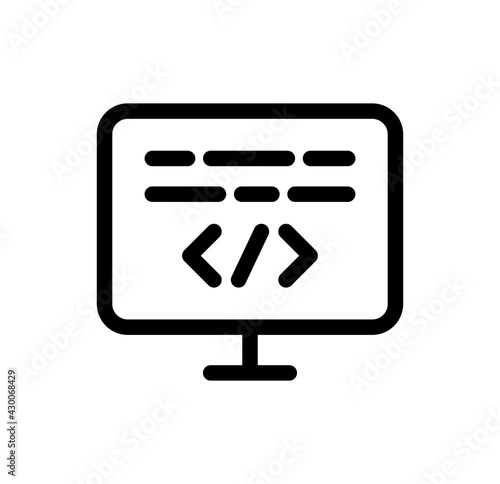Monitor screen coding program icon