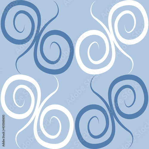Seamless texture, pattern on a square background - colored curls. Abstraction.