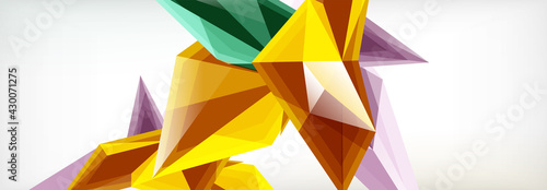 Vector 3d triangles and pyramids abstract background for business or technology presentations, internet posters or web brochure covers