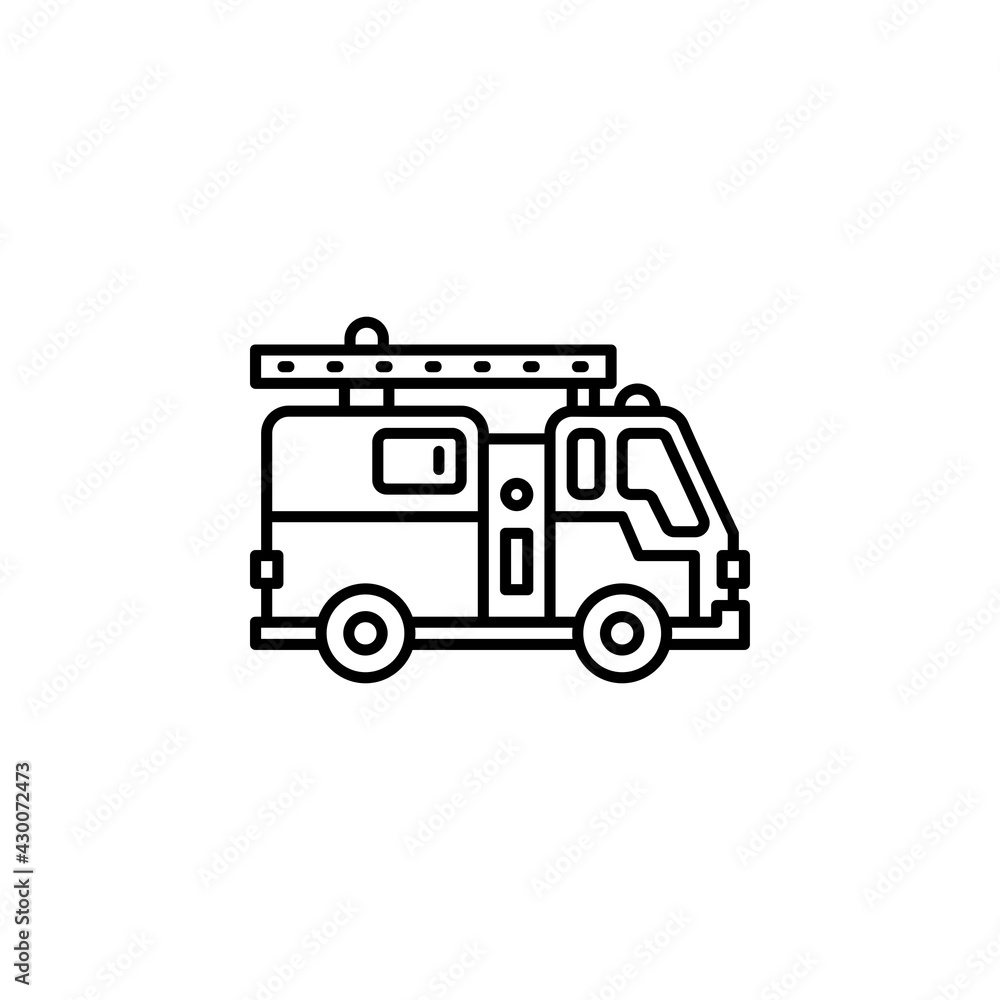 firetruck vector icon. transportation and vehicle icon outline style. perfect use for icon, logo, illustration, website, and more. icon design line style