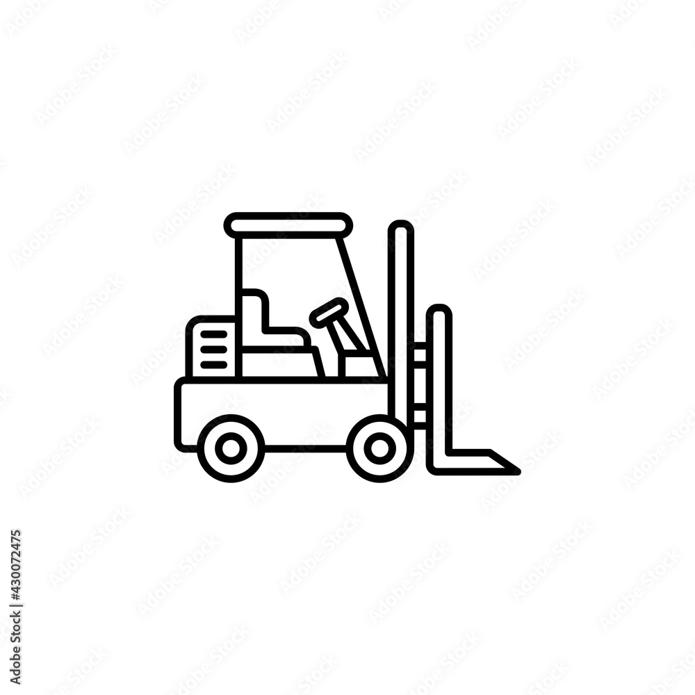 forklift vector icon. transportation and vehicle icon outline style. perfect use for icon, logo, illustration, website, and more. icon design line style