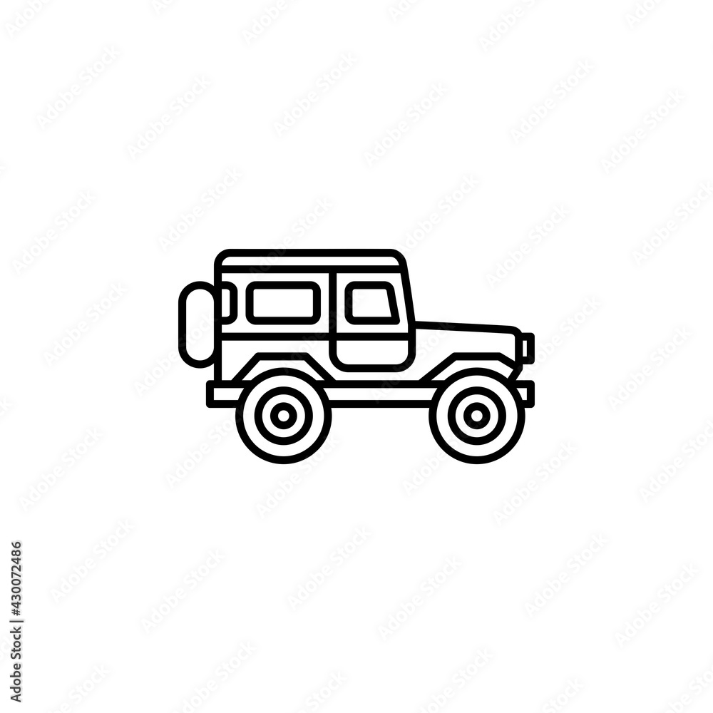 jeep vector icon. transportation and vehicle icon outline style. perfect use for icon, logo, illustration, website, and more. icon design line style jeep vector icon. transportation and vehicle icon outline style. perfect use for icon, logo, illustration, website, and more. icon design line style