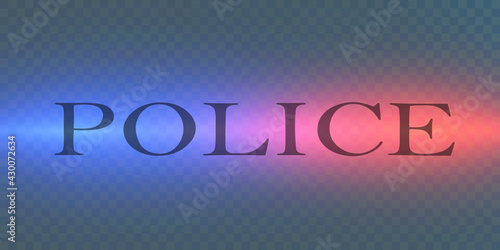 Police lights light. Vector illustration.	