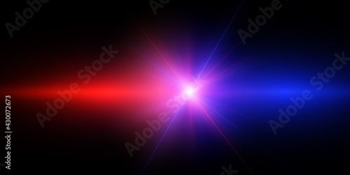 Bright light effect with rays and highlights for vector illustration.	
