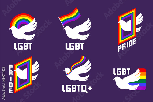 LGBT logo design. symbol freedom love.