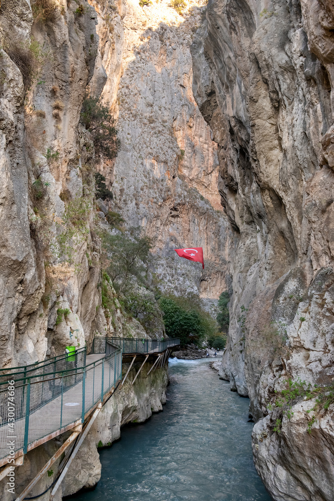 Entrance to the Saklikent canyon in Mugla region, Turkey.