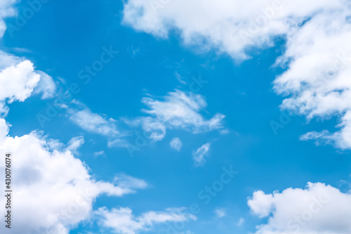 White clouds sky vast patterns summer white and blue background
