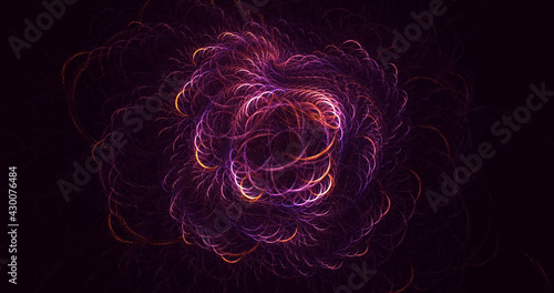 3D rendering abstract multicolor fractal light background