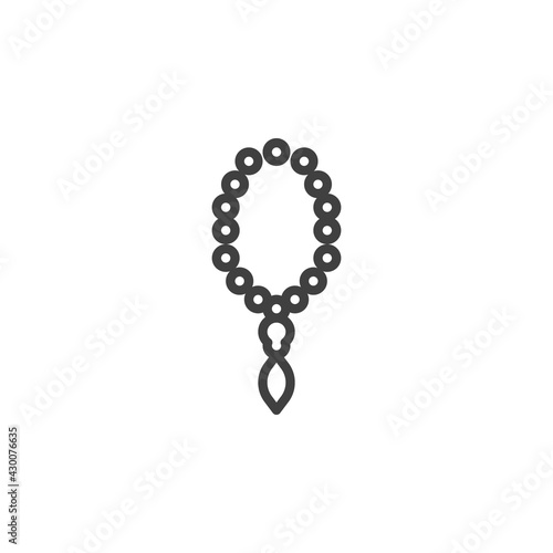 Rosary beads line icon