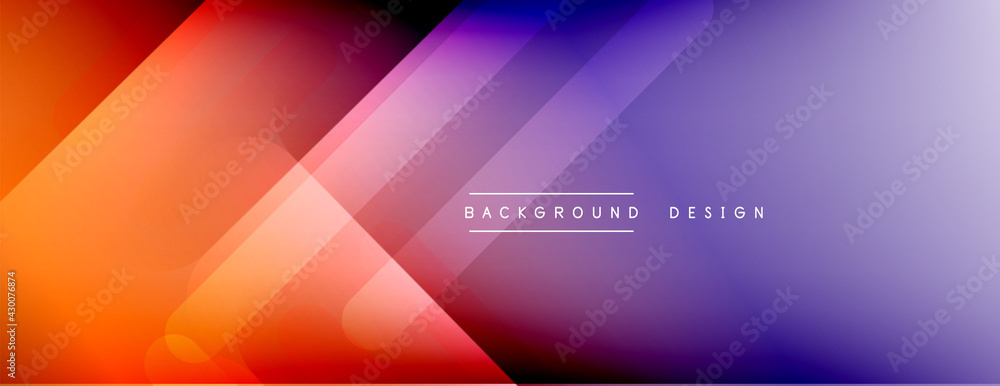 Dynamic lines abstract background. 3D shadow effects and fluid gradients. Modern overlapping forms