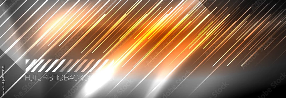 Neon glowing lines, magic energy and light motion background. Vector wallpaper template Neon glowing lines, magic energy and light motion background. Vector wallpaper template