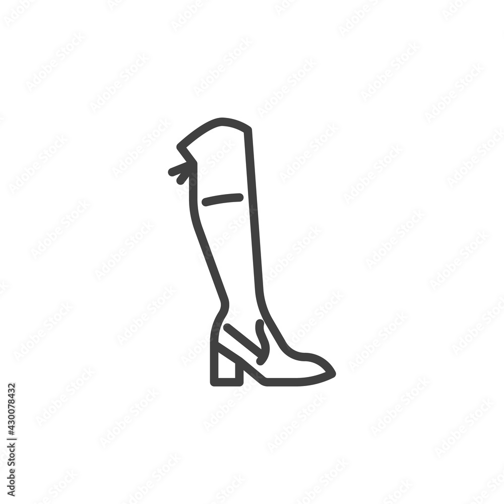 Knee Boots line icon Knee Boots line icon