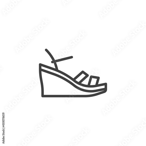 Wedges sandals line icon