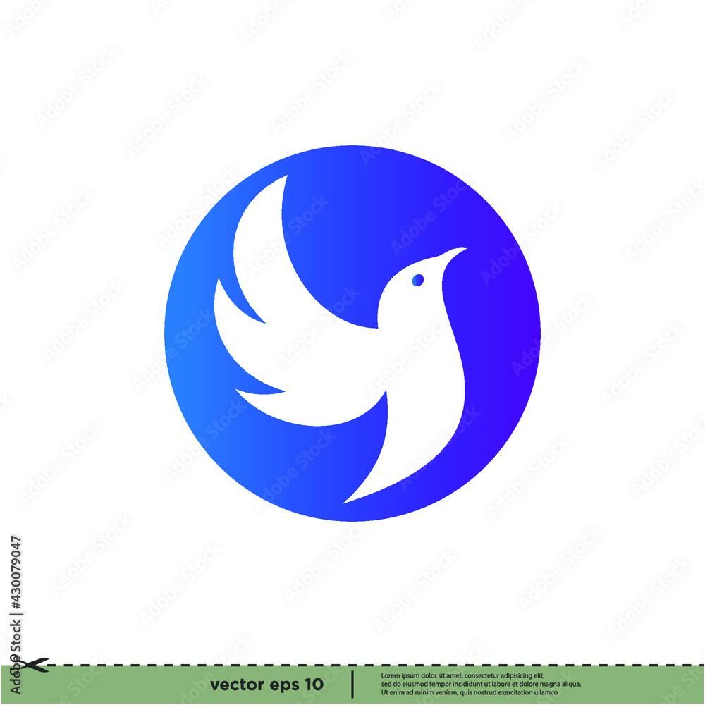Naklejka premium bird icon simple logo template