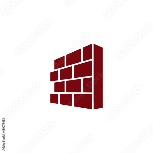 brick wall icon simple design element