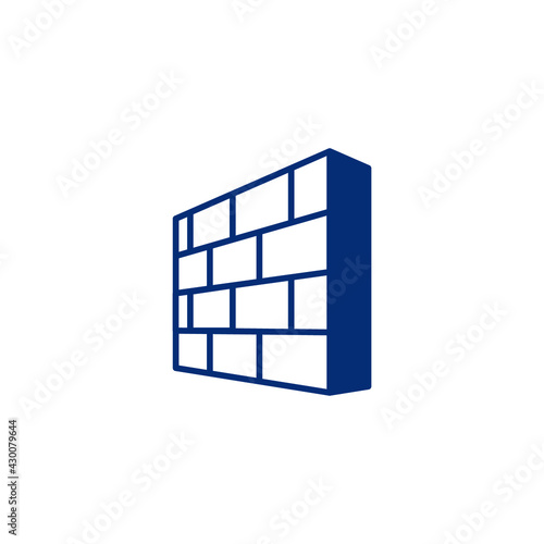 brick wall icon simple design element