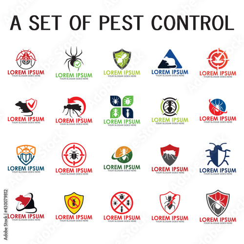 set of pest control vector , set of insecticide logo