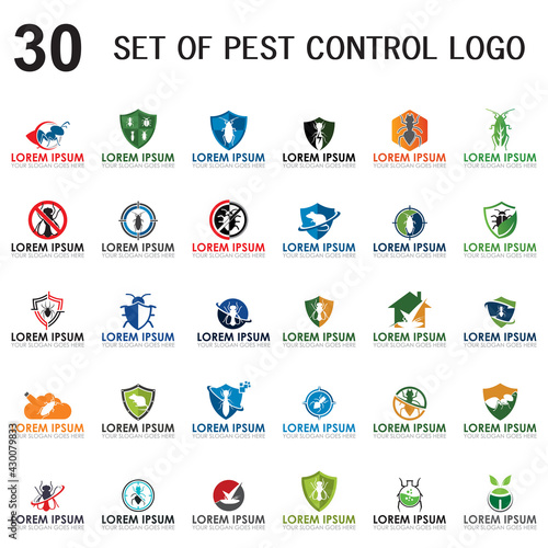set of pest control vector , set of insecticide logo