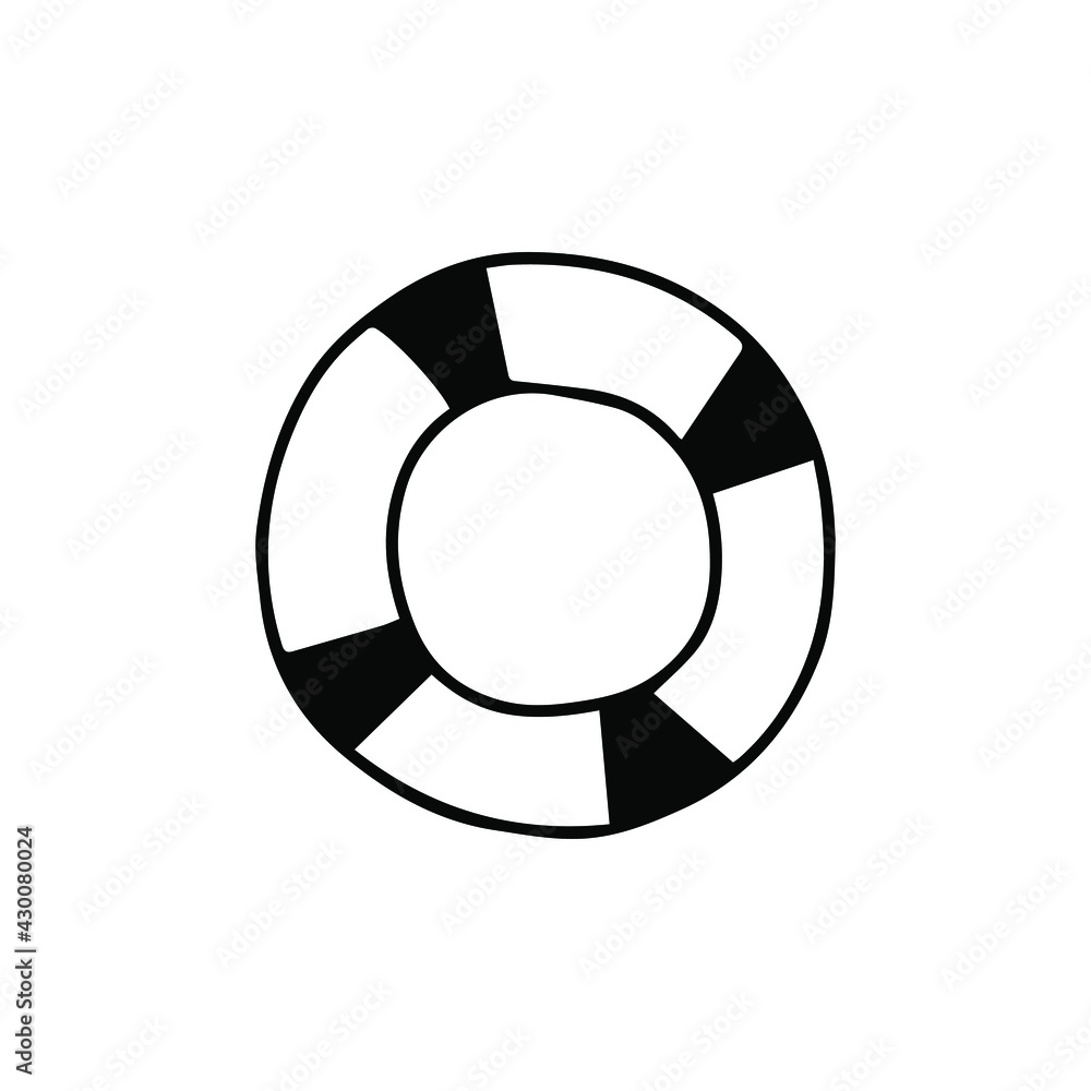 Lifebuoy icon. Drawing, isolated on white background. Lifebuoy icon. Drawing, isolated on white background.