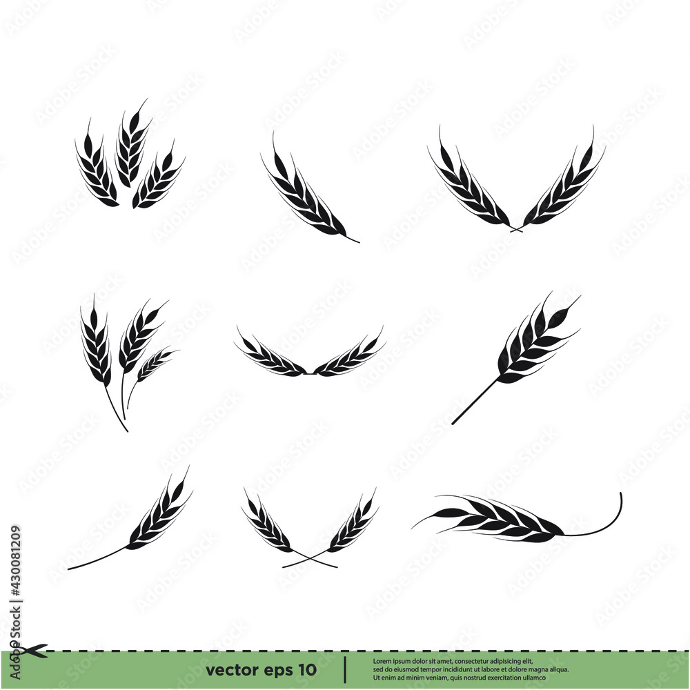 wheat icon symbol simple design element wheat icon symbol simple design element